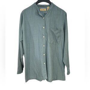 Beautiful Vintage Lightweight Linen Like Button Up Bohemian Top